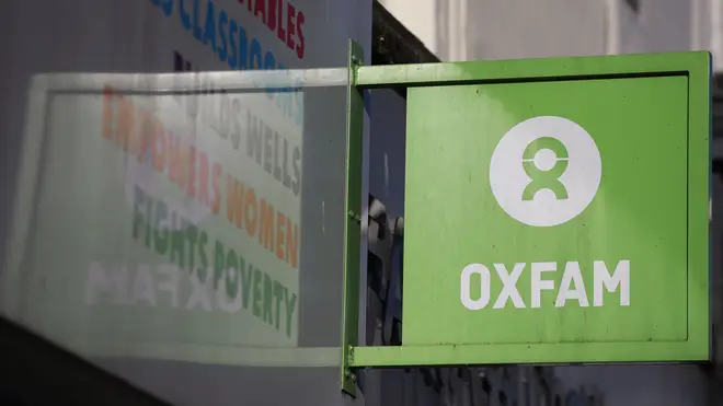 An Oxfam shop sign in London