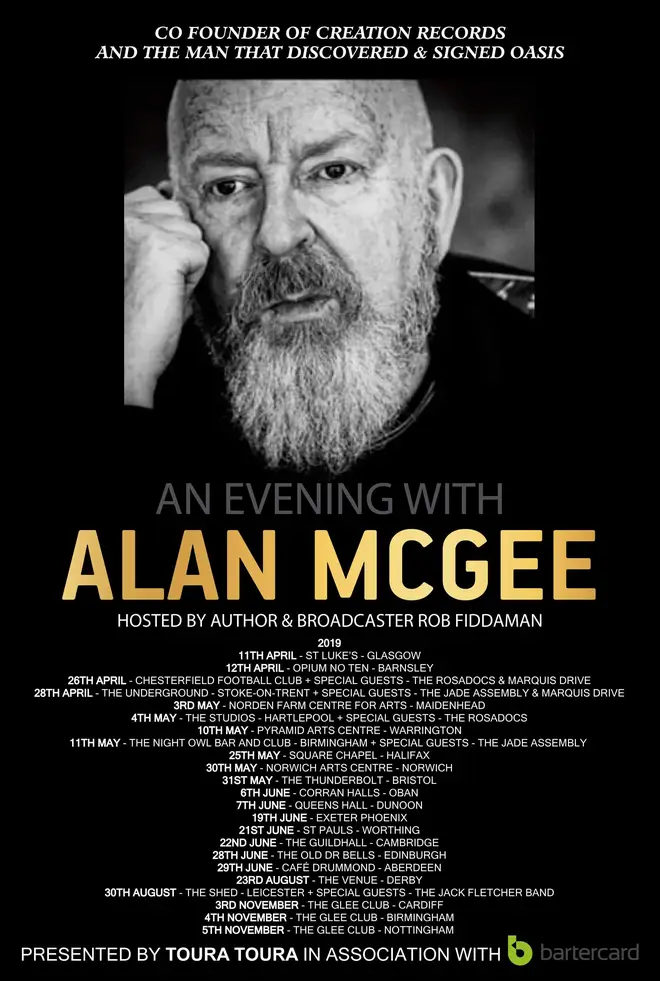 An Evening with Alan McGee tour poster