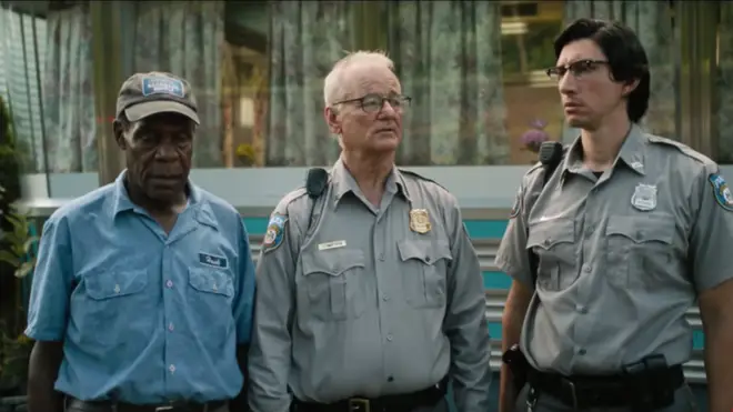 A still from The Dead Don't Die trailer starring Danny Glover, Bill Murray, and Adam Driver