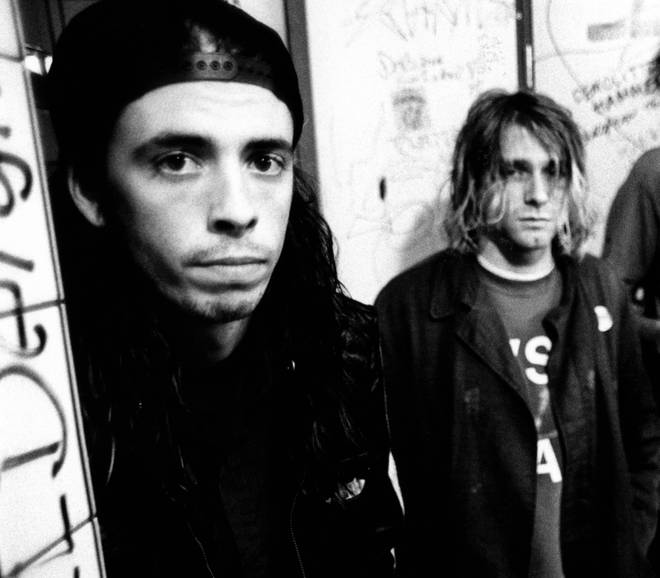 Nirvana's Dave Grohl and Kurt Cobain in 1991