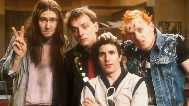 The Young Ones: Nigel Planer as Neil, Rik Mayall as Rick, Christopher Ryan as Mike and Ade Edmondson as Vyvyan
