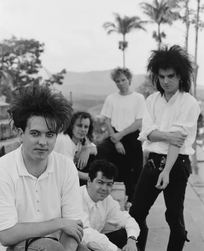 The Cure in Brazil, 30 March 1987: Robert Smith, Porl Thompson, Lol Tolhurst, Boris Williams and Simon Gallup.