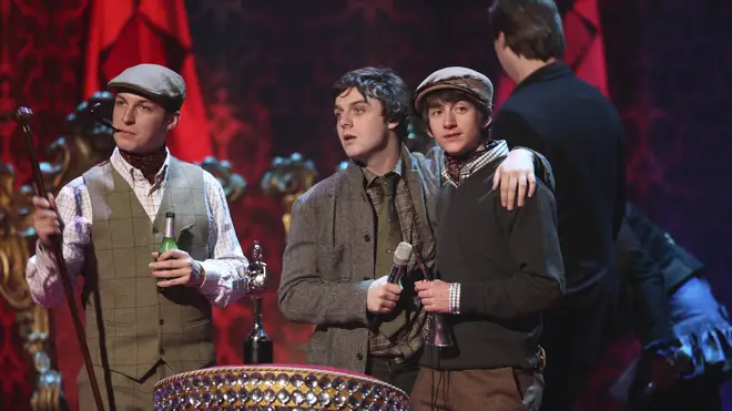 Arctic Monkeys Matt Helders, Nick O'Malley and Alex Turner at the BRIT Awards 2008