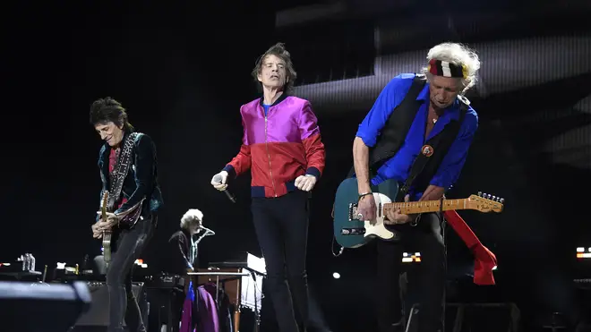 The Rolling Stones perform during Desert Trip at The Empire Polo Club on October 14, 2016 in Indio, California.