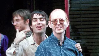 Liam Gallagher and Creations Boss Alan McGee in 1997