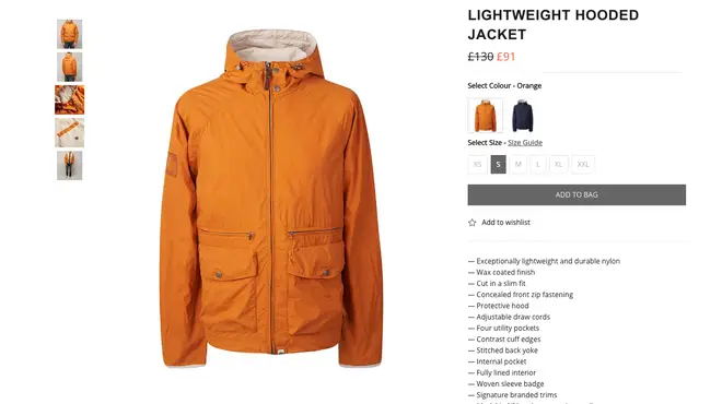 Orange Lightweight Hooded Jacket