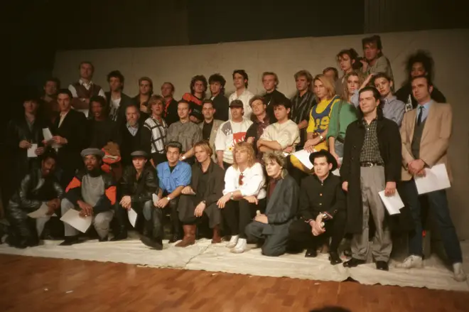 The stars line up for the recording of Do They Know It's Christmas in 1984
