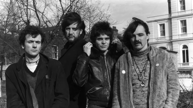 The Stranglers in 1977:  Hugh Cornwell, Jet Black, Jean Jacques Burnel and Dave Greenfield.