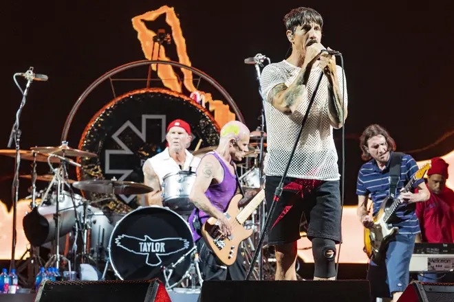 Red Hot Chili Peppers at Austin City Limits festival, 9th October 2022: Chad Smith, Flea, Anthony Kiedis and John Frusciante