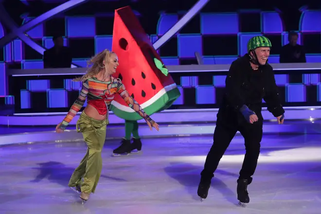 Bez and Angela Egan skating in Dancing On Ice, March 2022.