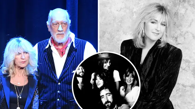 Fleetwood Mac's Christine McVie and Mick Fleetwood in 2018, Fleetwood Mac in 1976 and Christine McVie in 1987