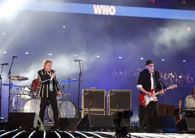 Roger Daltrey and Pete Townshend of The Who perform at Super Bowl XLIV, 2010