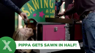 Pippa gets sawn in half in Dom's 50 at 50