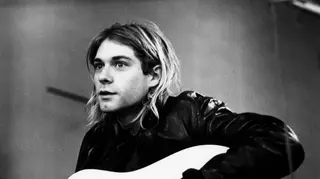 Kurt Cobain of Nirvana recording in Hilversum Studios, 1991