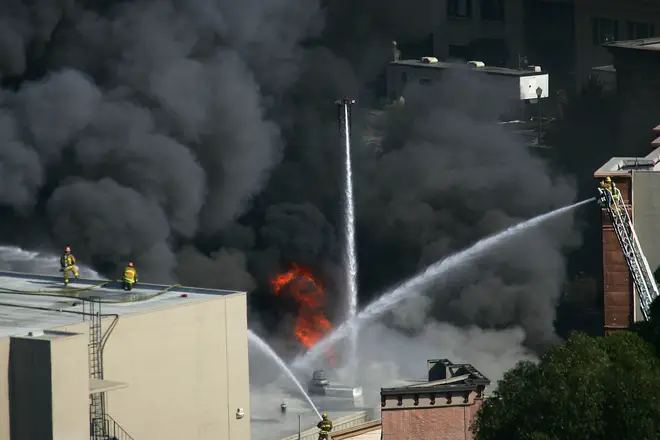 Firefighters Battle Blaze At Universal Studios, 1 June 2008