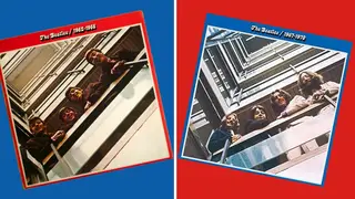 The classic Beatles "Red" and "Blue" albums, released on 2nd April 1973.