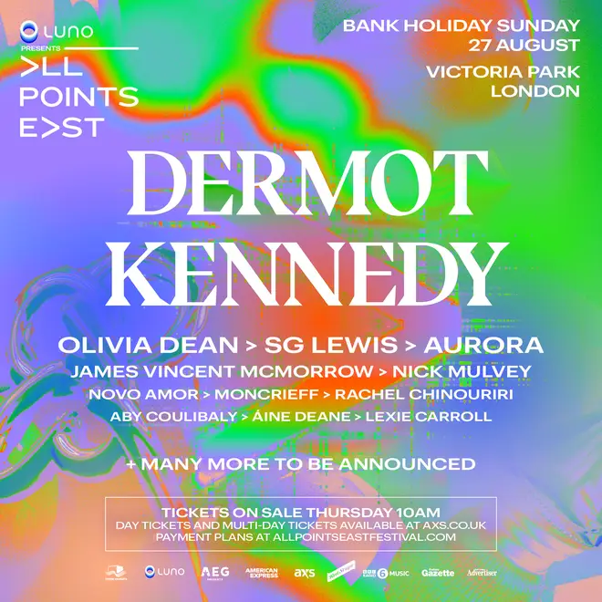 Dermot Kennedy's All Points East 2023 line-up