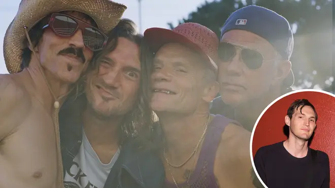 Red Hot Chili Peppers with former guitarist Josh Klinghoffer inset