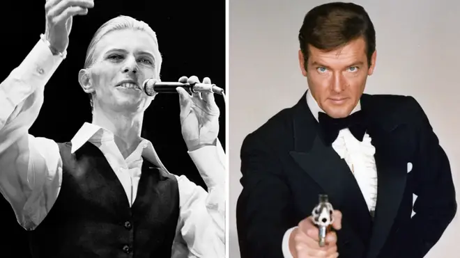 David Bowie as the Thin White Duke and Roger Moore as James Bond