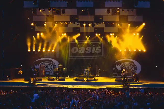 A view of the stage for Oasis' Maine Road gigs in April 1996.