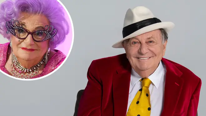 Barry Humphries and his alter ego Dame Edna Everage inset