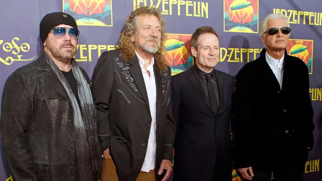 Jason Bonham, Robert Plant John Paul Jones and Jimmy Page at a press conference in New York City, October 2012.