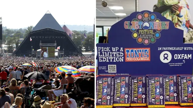 Glastonbury Pyramid Stage and the limited edition Tony's chocolates