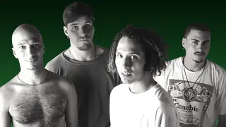 Rage Against The Machine in June 1993: Tom Morello, Tim Commerford, Brad Wilk and Zack De La Rocha.