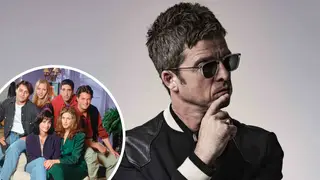 Noel Gallagher with TV show Friends inset