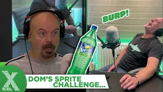 Dom attempts the Sprite Challenge for Dom's 50 at 50