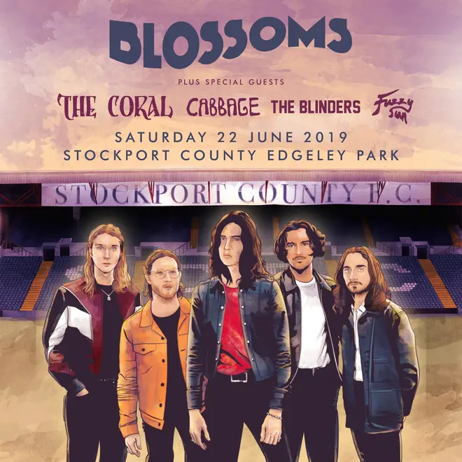 The poster for Blossoms' homecoming gig at Edgeley Park on Saturday 22 June