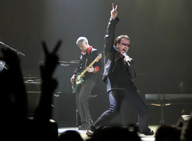 Bono tells fans how many years he'll be on the Vertigo Tour with U2 on the opening night at San Diego Sports Center, 28 March 2005