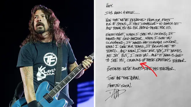 Dave Grohl has penned a letter to fans with a clue they could be at Glastonbury 2023