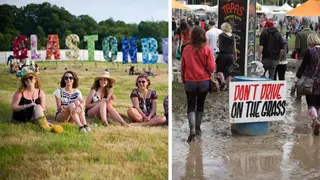 Glastonbury revellers at the 40th anniversary and in the mud in 2011