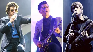 Alex Tuner in 2023... and headlining Glastonbury with Arctic Monkeys in 2013 and 2007