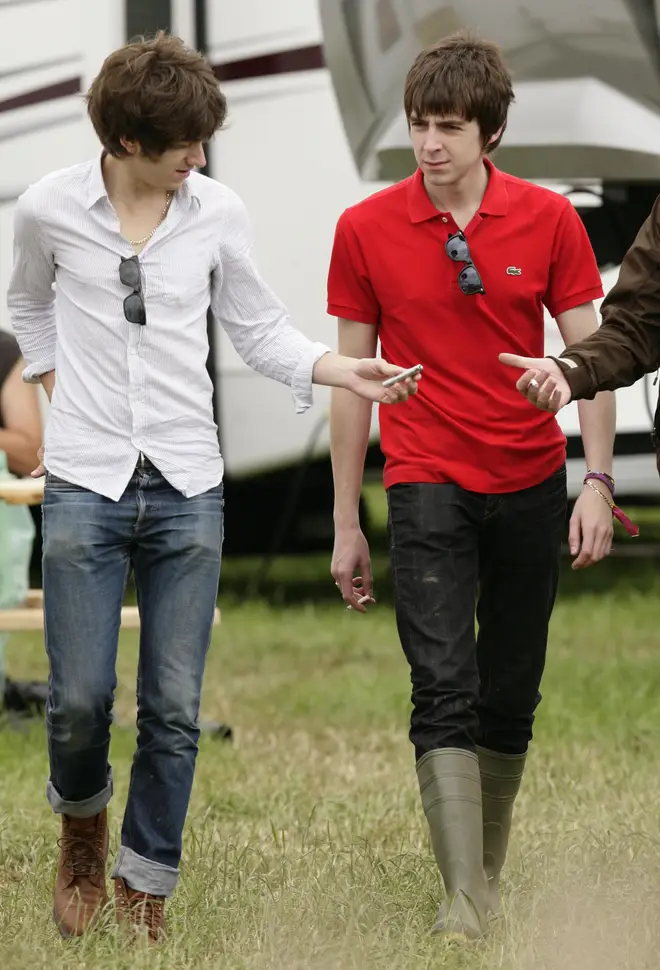 Alex Turner and Miles Kane of The Last Shadow Puppets during day two of the Glastonbury Festival in 2008
