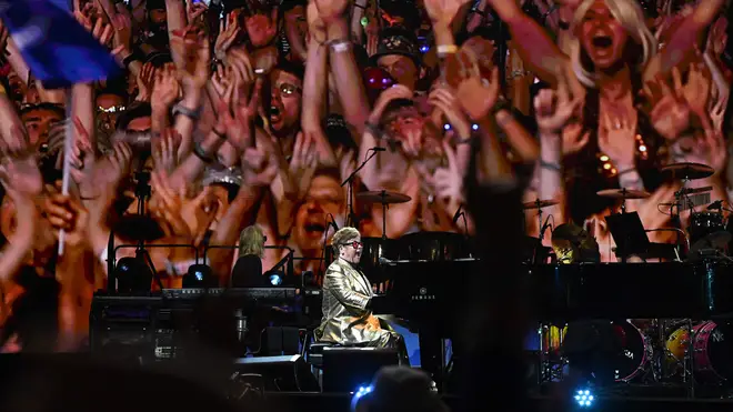Sir Elton John and his fans at Glastonbury 2023