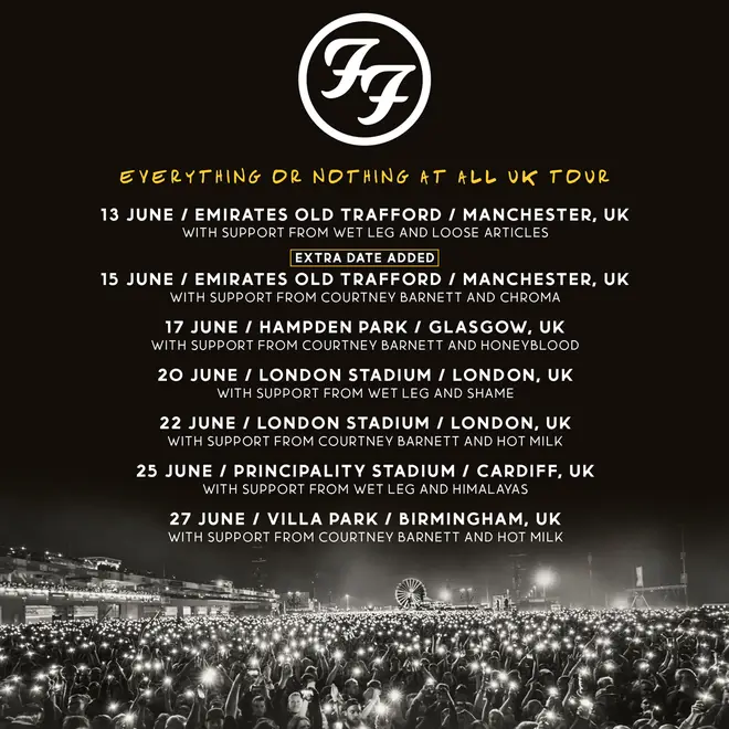 Foo Fighters have announced UK tour dates for 2024