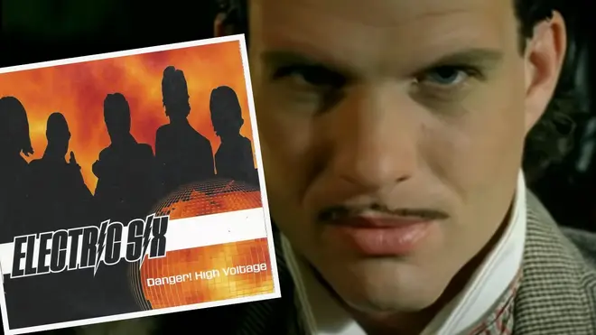 Dick Valentine in the video for Electric Six's Danger! High Voltage
