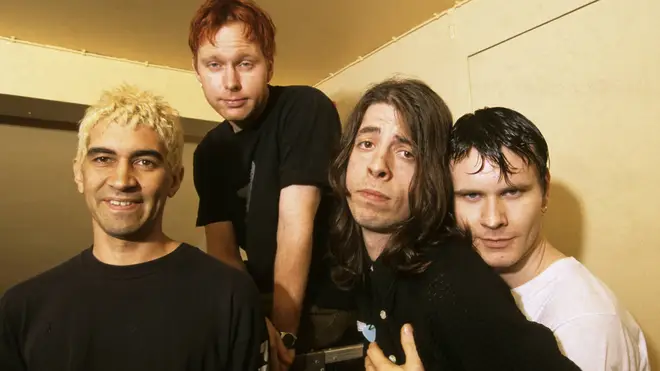 Foo Fighters in 1995:  Pat Smear, Nate Mendel, Dave Grohl and William Goldsmith