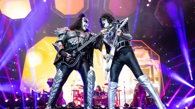 Gene Simmons and Tommy Thayer performing with KISS in Cologne, July 2023