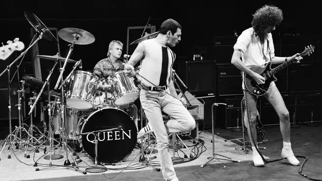 Queen, rehearsing for their monumental Live Aid set at the Shaw Theatre, Euston. 10th July 1985.
