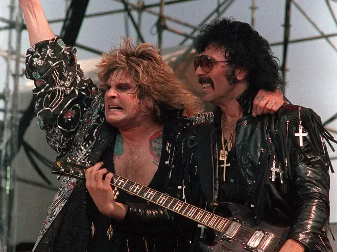 Ozzy Osbourne and Tony Iommi of Black Sabbath at Live Aid