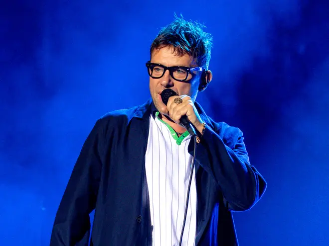Damon Albarn of Blur Rock band performs live at Lucca Summer...