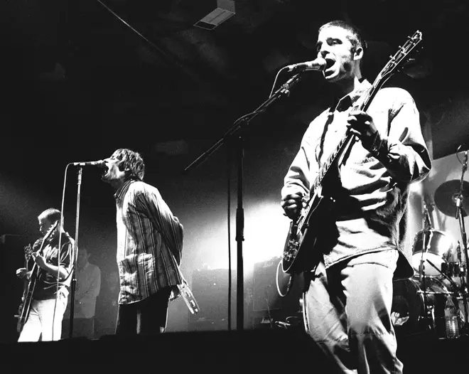 A young Oasis performing at the Sheffield Octagon Centre, 1st December 1994.