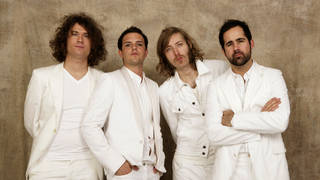 The Killers in 2005: Dave Keuning, Brandon Flowers, Msrk Stoermer and Ronnie Vannucci Jr