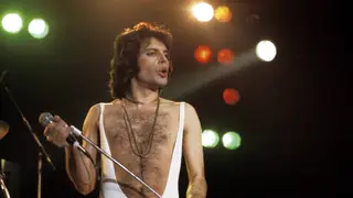 Queen's Freddie Mercury performs in 1977