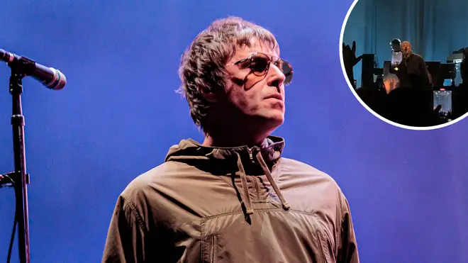 Liam Gallagher in Italy, with his KOKO London gig inset