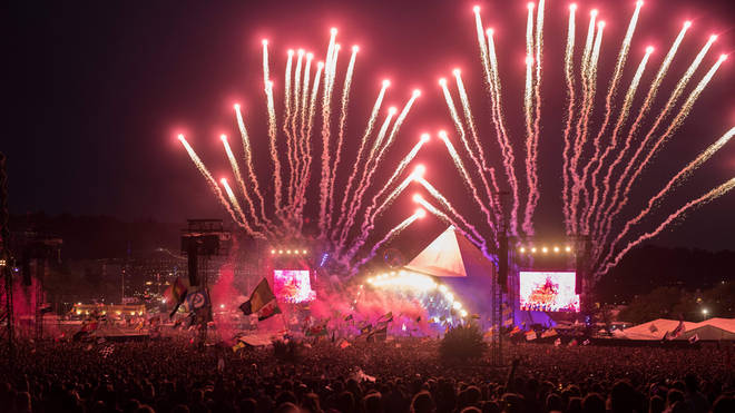 The Killers perform on the Pyramid Stage at Glastonbury Festival 2019