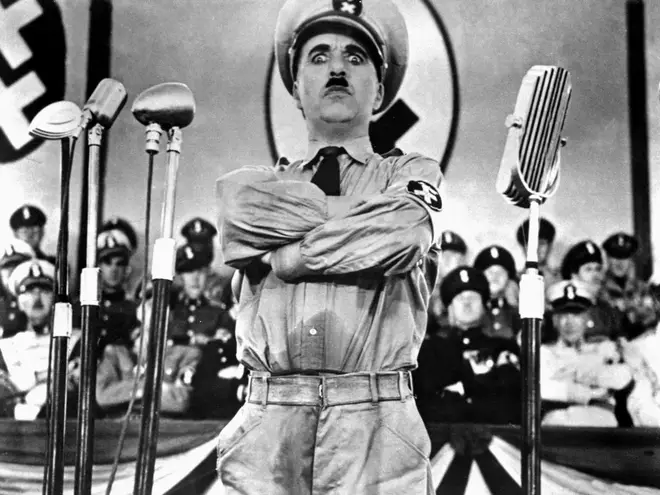 Charlie Chaplin in the film The Great Dictator (1940)